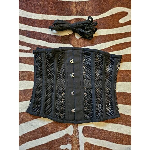 Orchard Corset Waist Trainer Womens 22 Mesh Underbust Lace Up Breathable Corset - Picture 1 of 9